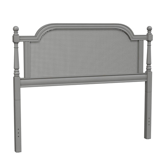 Hillsdale Furniture Melanie Wood and Cane Queen Headboard, French Gray