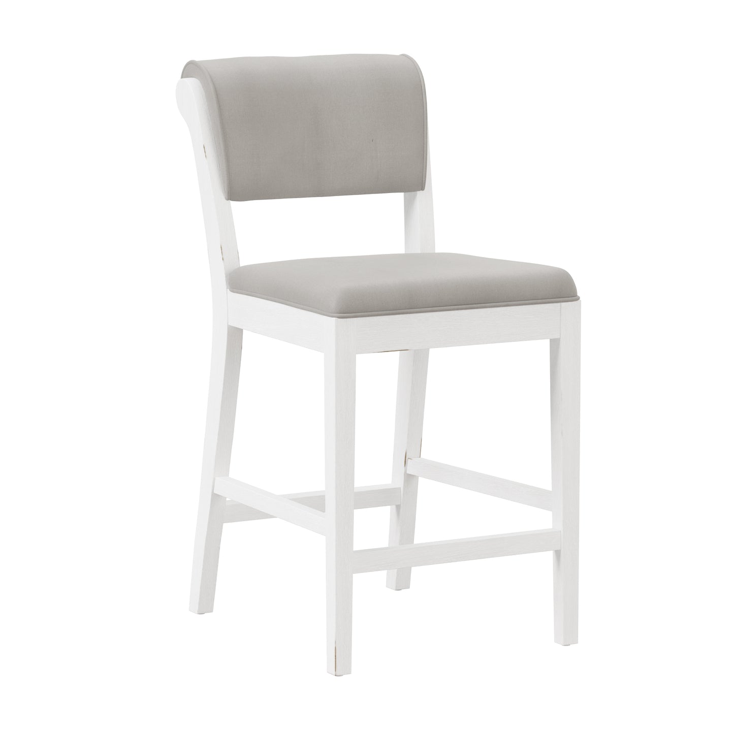 Hillsdale Furniture Clarion Wood and Upholstered Panel Back Counter Height Stool, Sea White