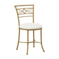 Hillsdale Furniture Dutton Metal Vanity Stool with Center Diamond Design, Gold
