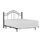 Hillsdale Furniture Matson Full/Queen Metal Headboard with Frame and Cherry Wood Posts, Black