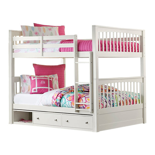 Hillsdale Kids and Teen Pulse Wood Full Over Full Bunk Bed with Storage, White