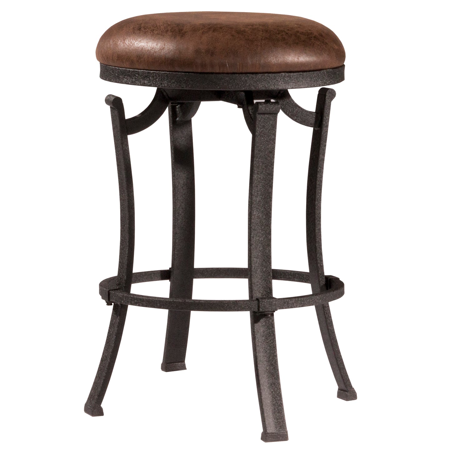 Hillsdale Furniture Kelford Metal Backless Counter Height Swivel Stool, Textured Black