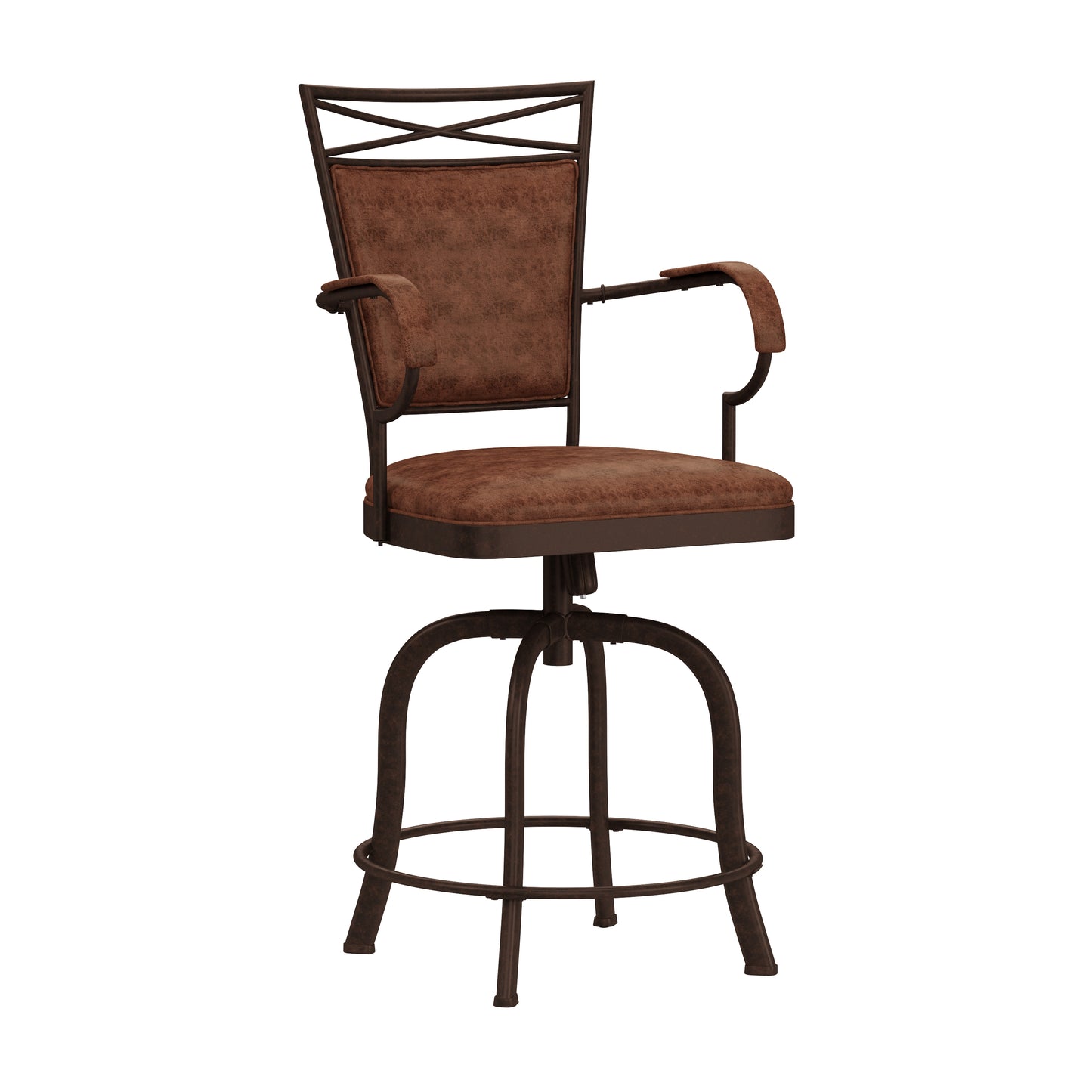 Hillsdale Furniture Bridgetown Metal Counter Height Swivel Stool, Aged Bronze