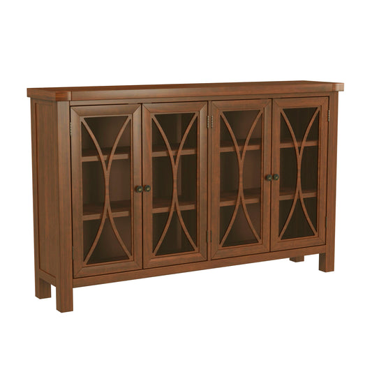 Hillsdale Furniture Bayside Wood 4 Door Console Cabinet, Rustic Mahogany