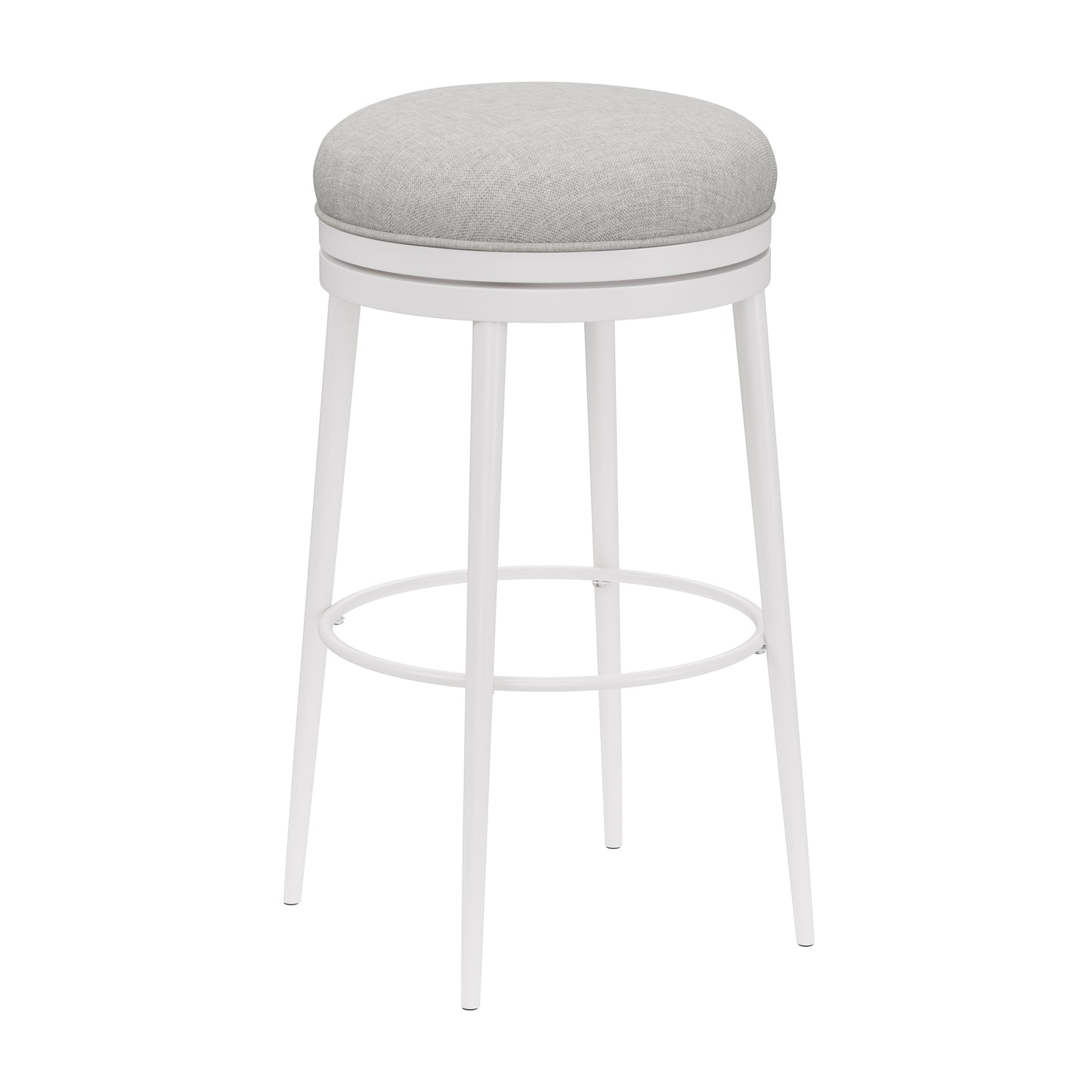 Hillsdale Furniture Aubrie Metal Backless Counter Height Swivel Stool, White