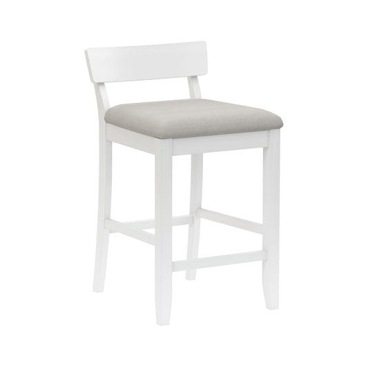 Hillsdale Furniture Warren Wood and Upholstered Counter Height Stool, Sea White