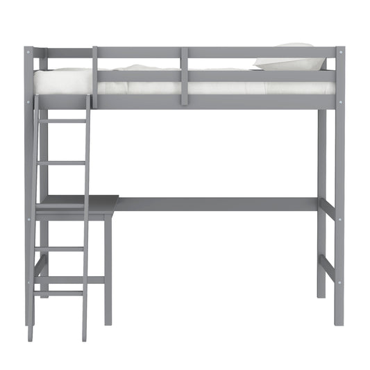 Hillsdale Kids and Teen Caspian Wood Twin Loft Bed, Gray