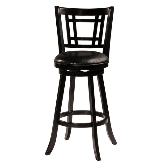 Hillsdale Furniture Fairfox Wood Bar Height Swivel Stool, Black