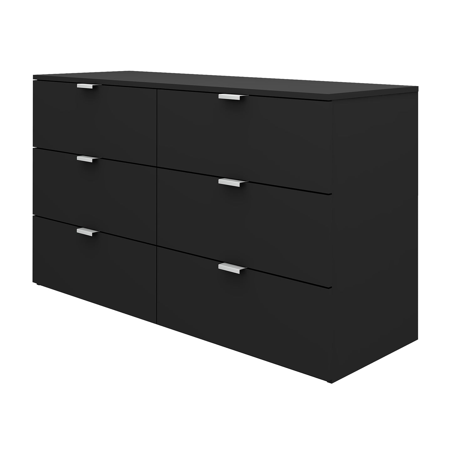 Hillsdale Living Essentials Delmar Wood 6 Drawer Dresser, Matte Black