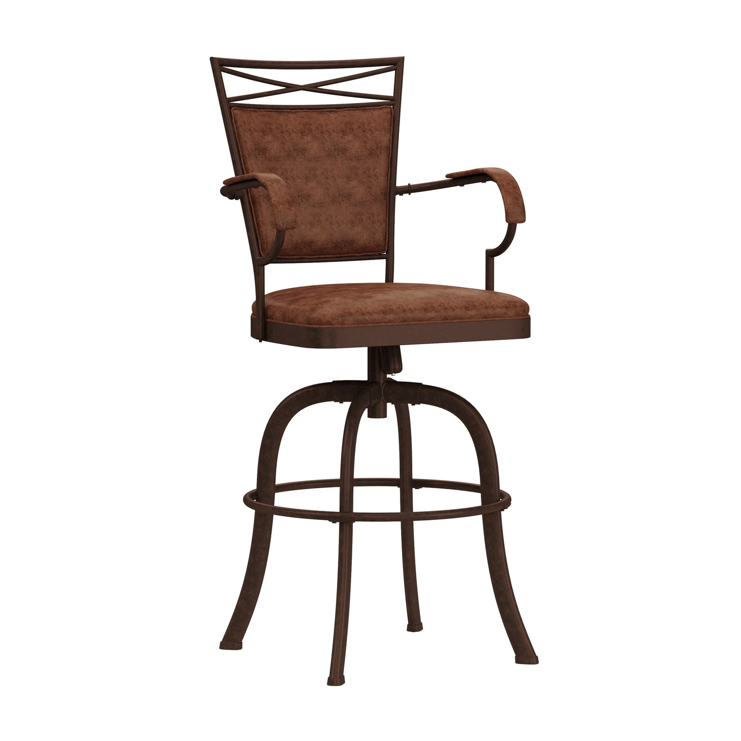 Hillsdale Furniture Bridgetown Metal Bar Height Swivel Stool, Aged Bronze