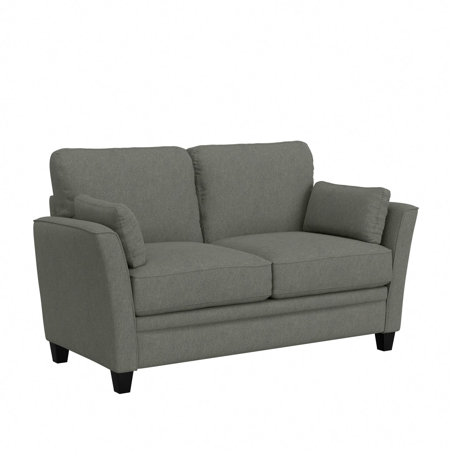 Living Essentials by Hillsdale Grant River Upholstered Loveseat with 2 Pillows, Stone