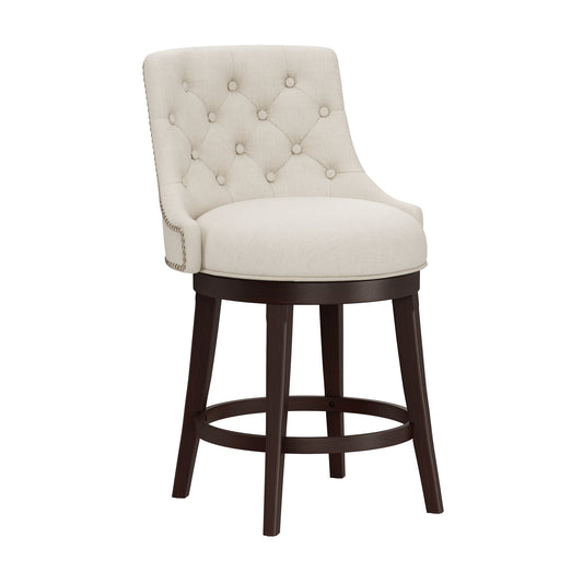 Hillsdale Furniture Halbrooke Wood Counter Height Swivel Stool, Cream Fabric