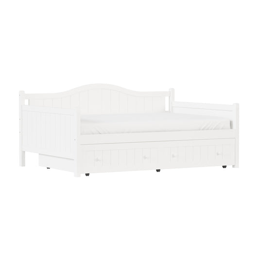 Hillsdale Furniture Staci Wood Full Size Daybed with Trundle, White