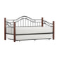 Hillsdale Furniture Matson Wood and Metal Daybed with Roll Out Trundle, Black with Cherry Posts