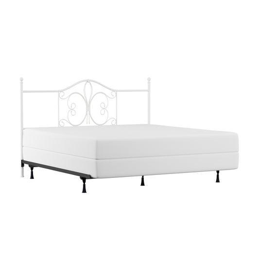 Hillsdale Furniture Ruby King Metal Headboard with Frame, Textured White