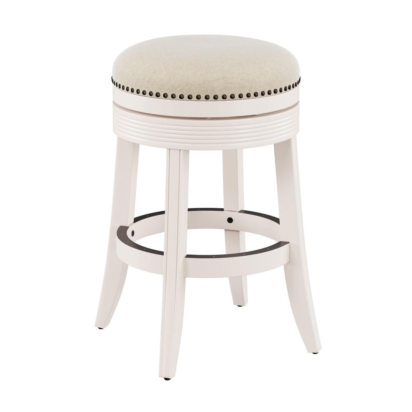 Hillsdale Furniture Tillman Wood Backless Counter Height Swivel Stool, White