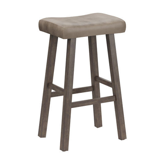 Hillsdale Furniture Saddle Wood Backless Bar Height Stool, Rustic Gray