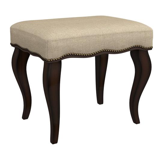 Hillsdale Furniture Hamilton Wood and Upholstered Backless Vanity Stool, Burnished Oak