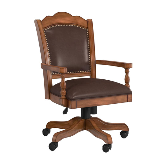 Hillsdale Furniture Nassau Wood Caster Chair, Brown