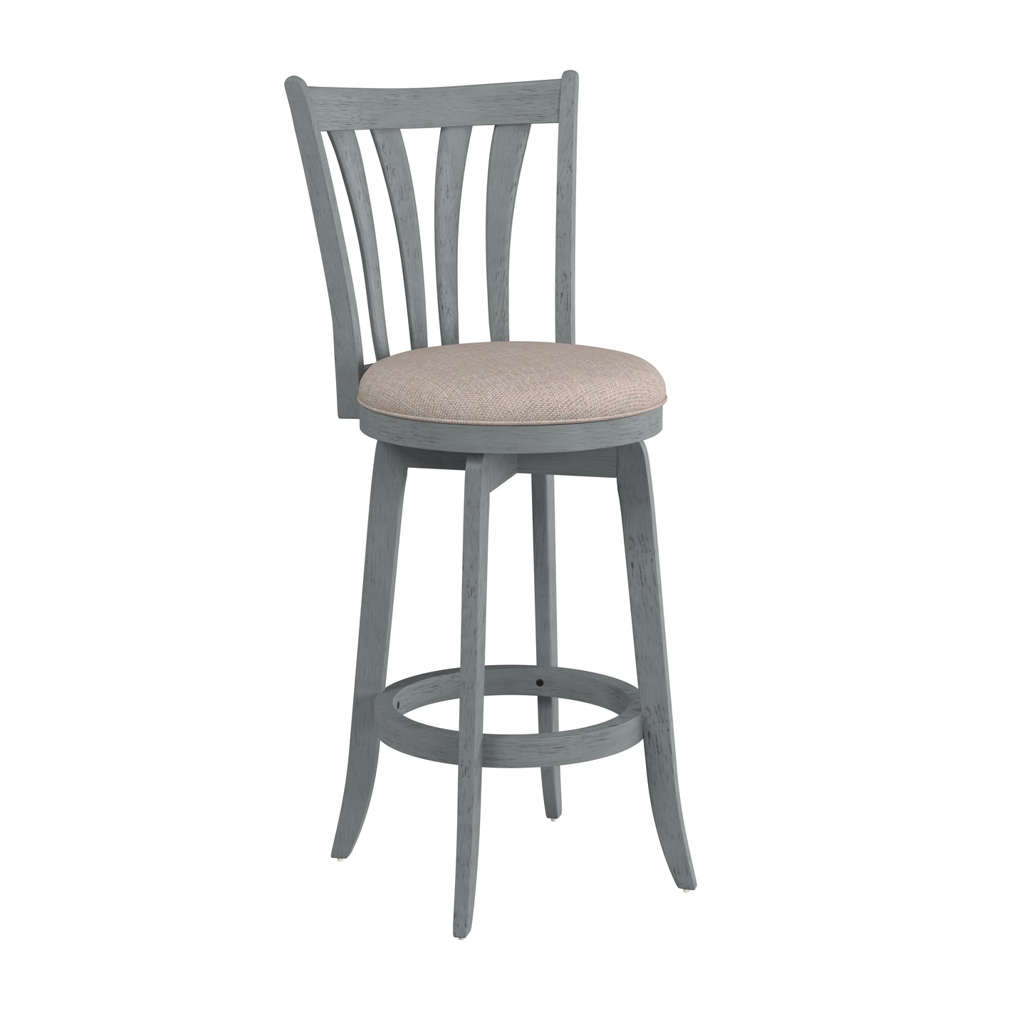 Hillsdale Furniture Savana Wood Bar Height Swivel Stool, Blue Wire Brush