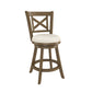 Hillsdale Furniture Hamlin Wood Counter Height Swivel Stool, Brush Gray