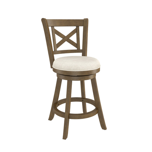 Hillsdale Furniture Hamlin Wood Counter Height Swivel Stool, Brush Gray