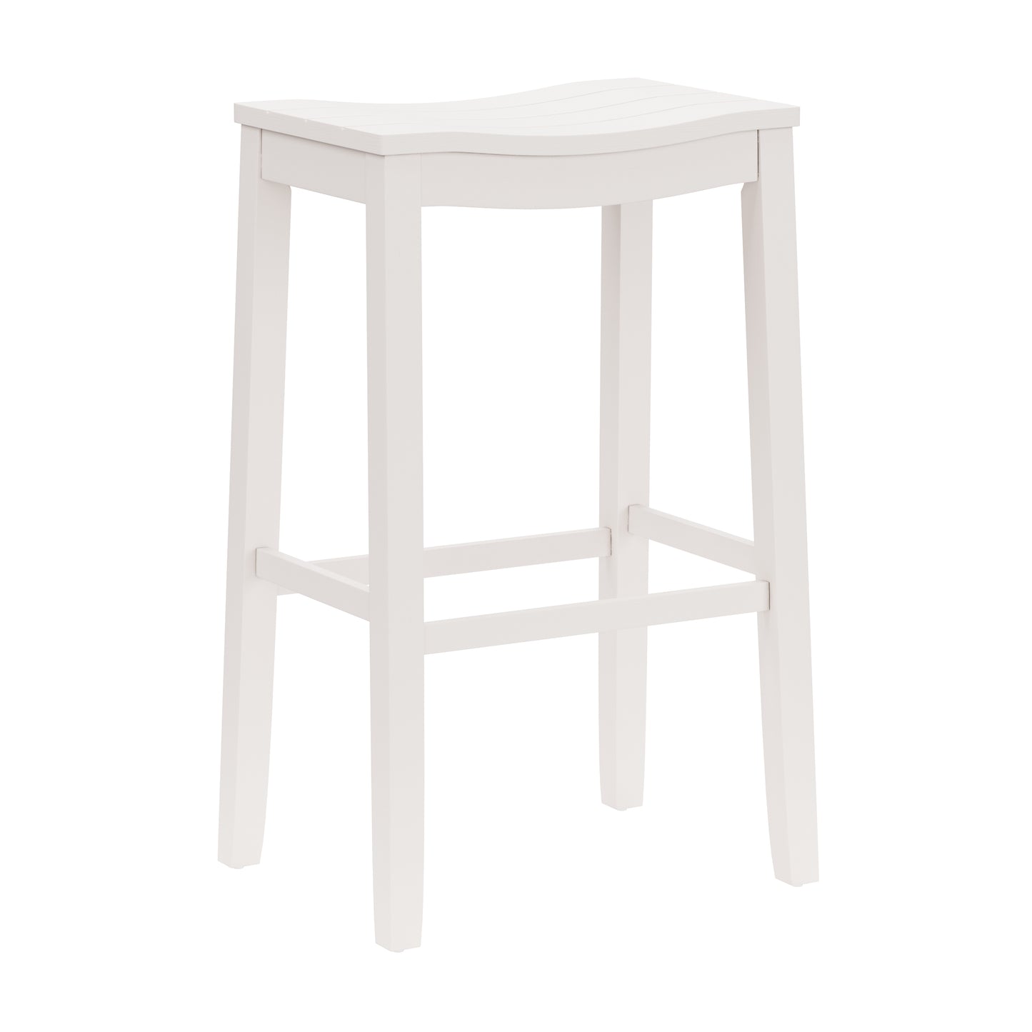 Hillsdale Furniture Fiddler Wood Backless Bar Height Stool, White