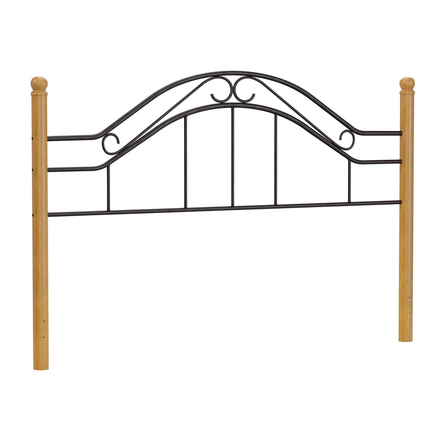 Hillsdale Furniture Winsloh King Metal Headboard with Oak Wood Posts, Black