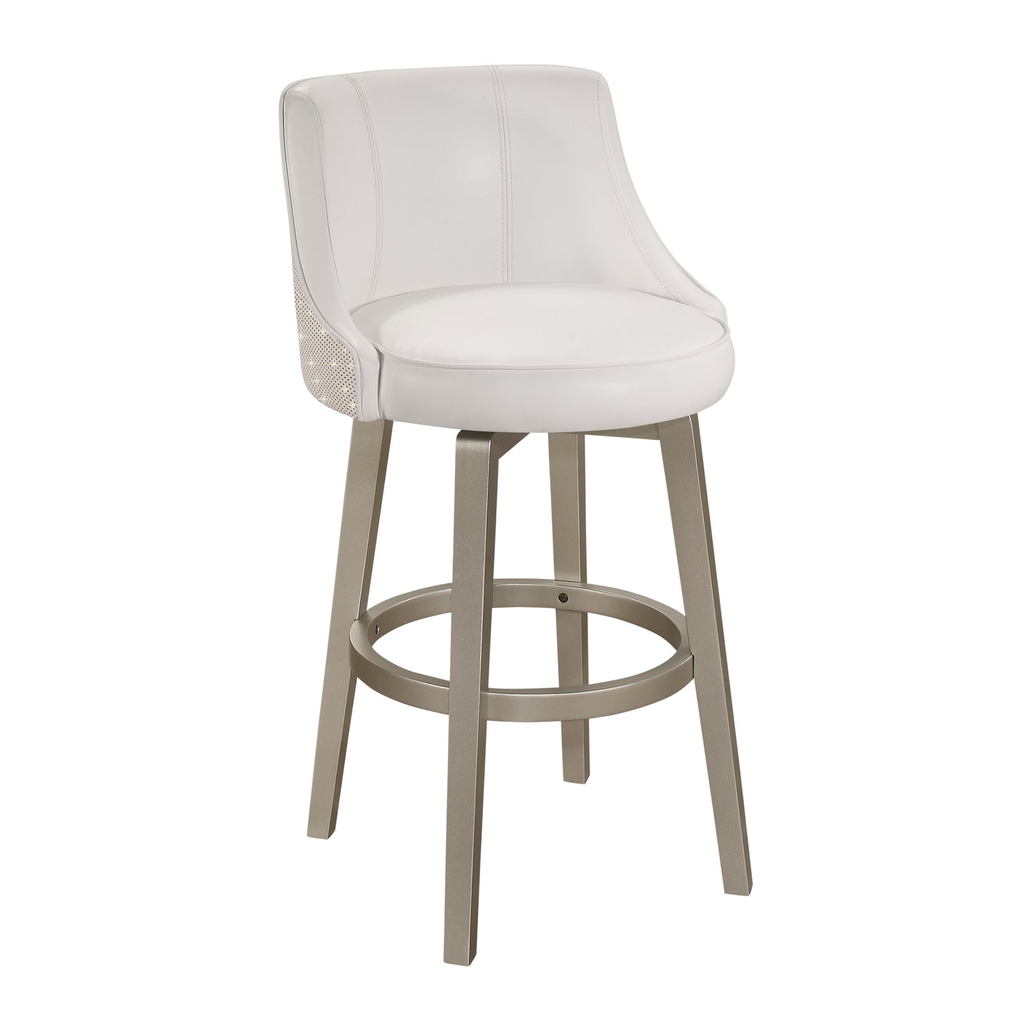 Hillsdale Furniture Stonebrooke Wood and Upholstered Bar Height Swivel Stool, Champagne