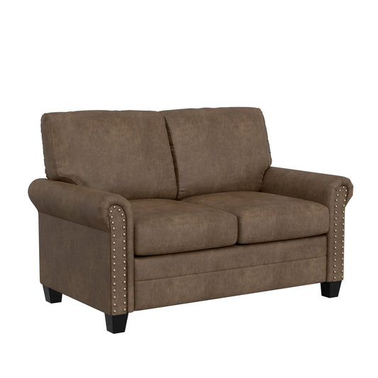 Hillsdale Furniture Barroway Upholstered Loveseat, Antique Brown