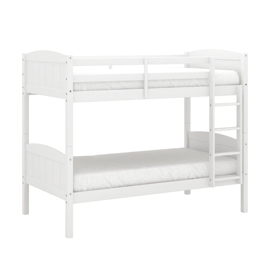 Living Essentials by Hillsdale Alexis Wood Arch Twin Over Twin Bunk Bed, White