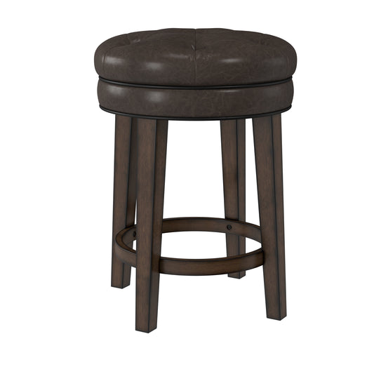 Hillsdale Furniture Krauss Wood Backless Counter Height Swivel Stool, Dark Brown