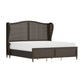 Hillsdale Furniture Sausalito Wood and Cane King Bed, Oiled Bronze