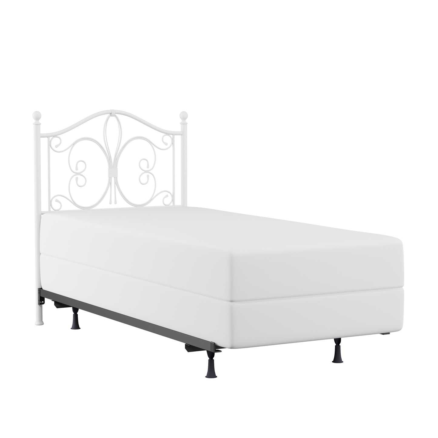 Hillsdale Furniture Ruby Twin Metal Headboard with Frame, Textured White