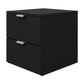 Hillsdale Living Essentials Delmar Wood 2 Drawer Nightstand, Matte Black