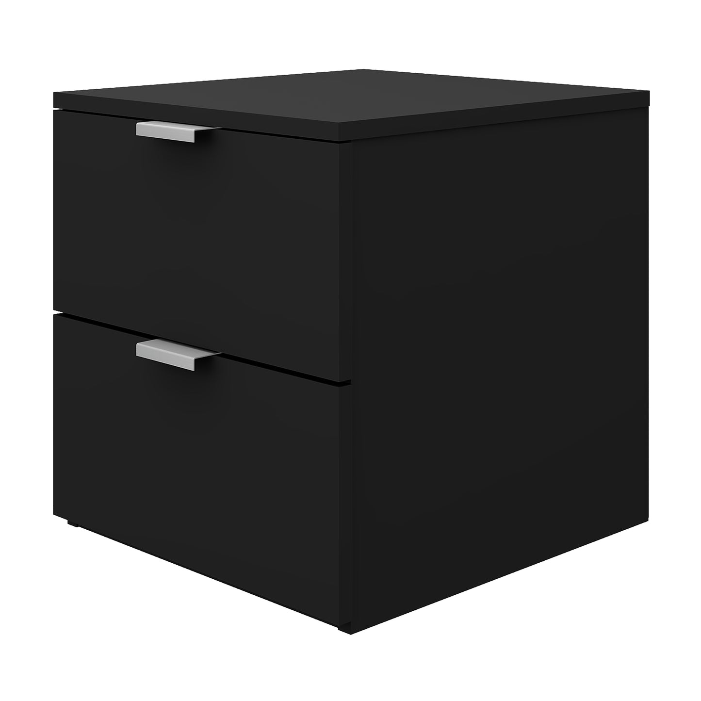 Hillsdale Living Essentials Delmar Wood 2 Drawer Nightstand, Matte Black