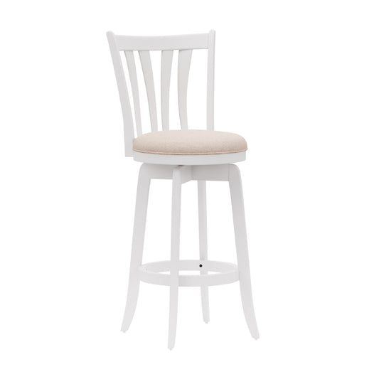 Hillsdale Furniture Savana Wood Bar Height Swivel Stool, White