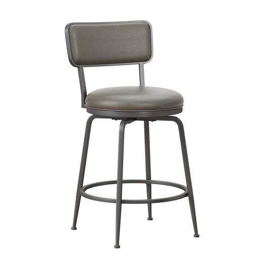 Hillsdale Furniture Baltimore Metal and Upholstered Swivel Counter Height Stool, Charcoal