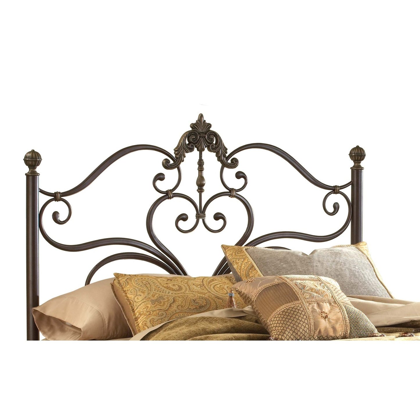 Hillsdale Furniture Newton Metal Queen Headboard, Antique  Brown