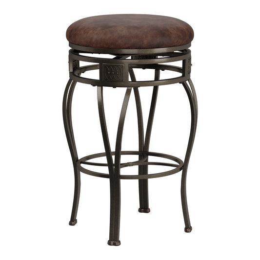 Hillsdale Furniture Montello Metal Backless Swivel Bar Height Stool, Old Steel