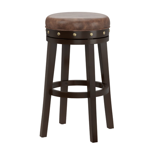 Hillsdale Furniture Benard Wood Backless Bar Height Swivel Stool, Deep Smoke Brown