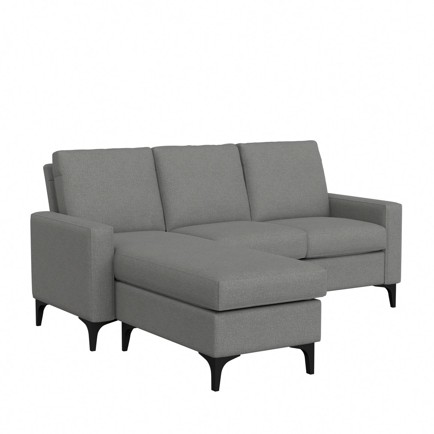 Hillsdale Furniture Matthew Upholstered Reversible Chaise Sectional, Smoke