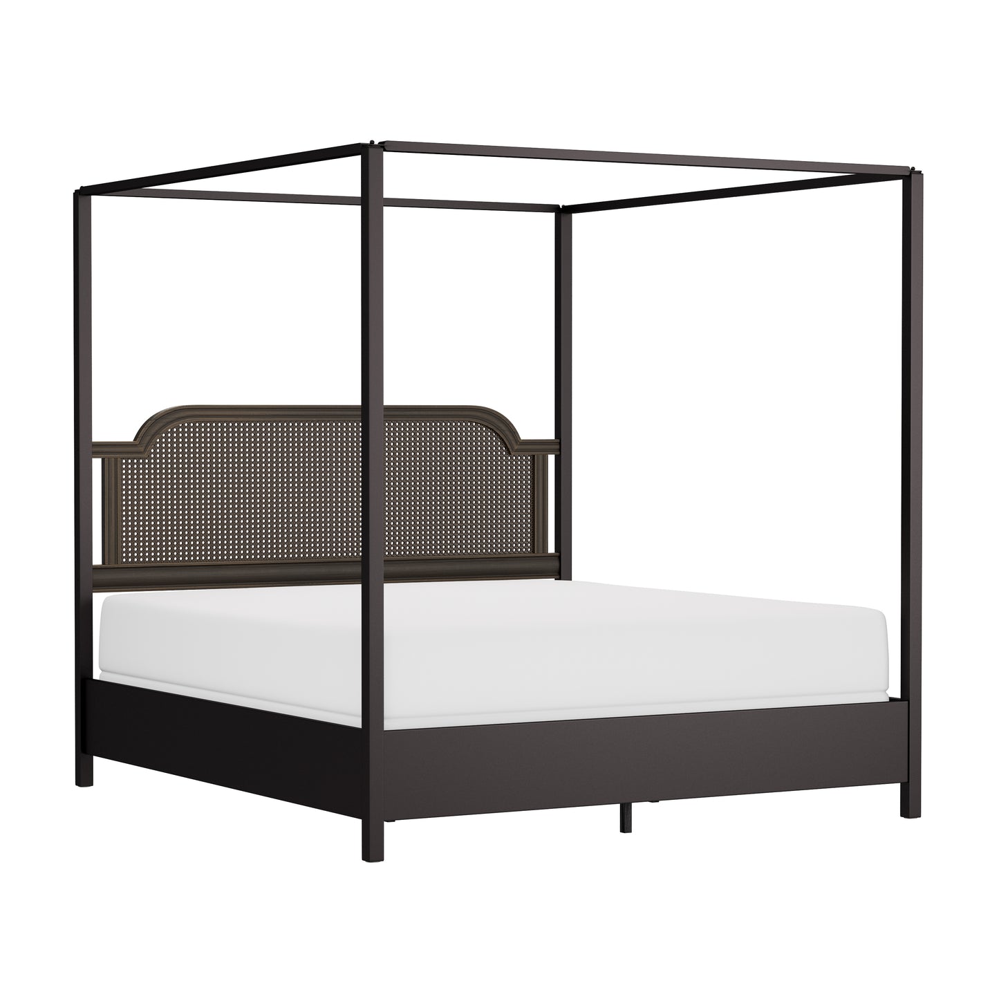 Hillsdale Furniture Melanie Wood and Metal King Canopy Bed, Oiled Bronze