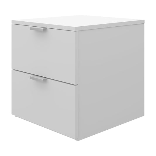 Hillsdale Living Essentials Delmar Wood 2 Drawer Nightstand, Matte White