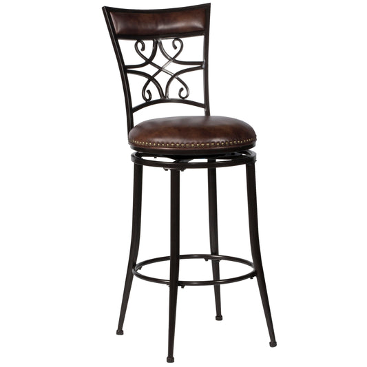 Hillsdale Furniture Seville Metal Bar Height Swivel Stool, Brown Shimmer