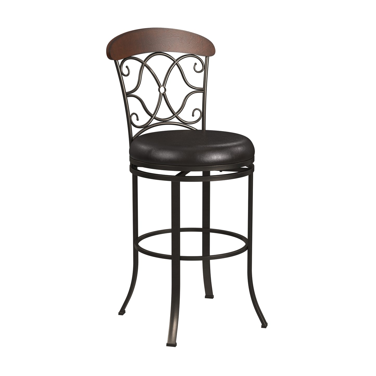 Hillsdale Furniture Dundee Commercial Grade Metal Bar Height Swivel Stool, Dark Coffee