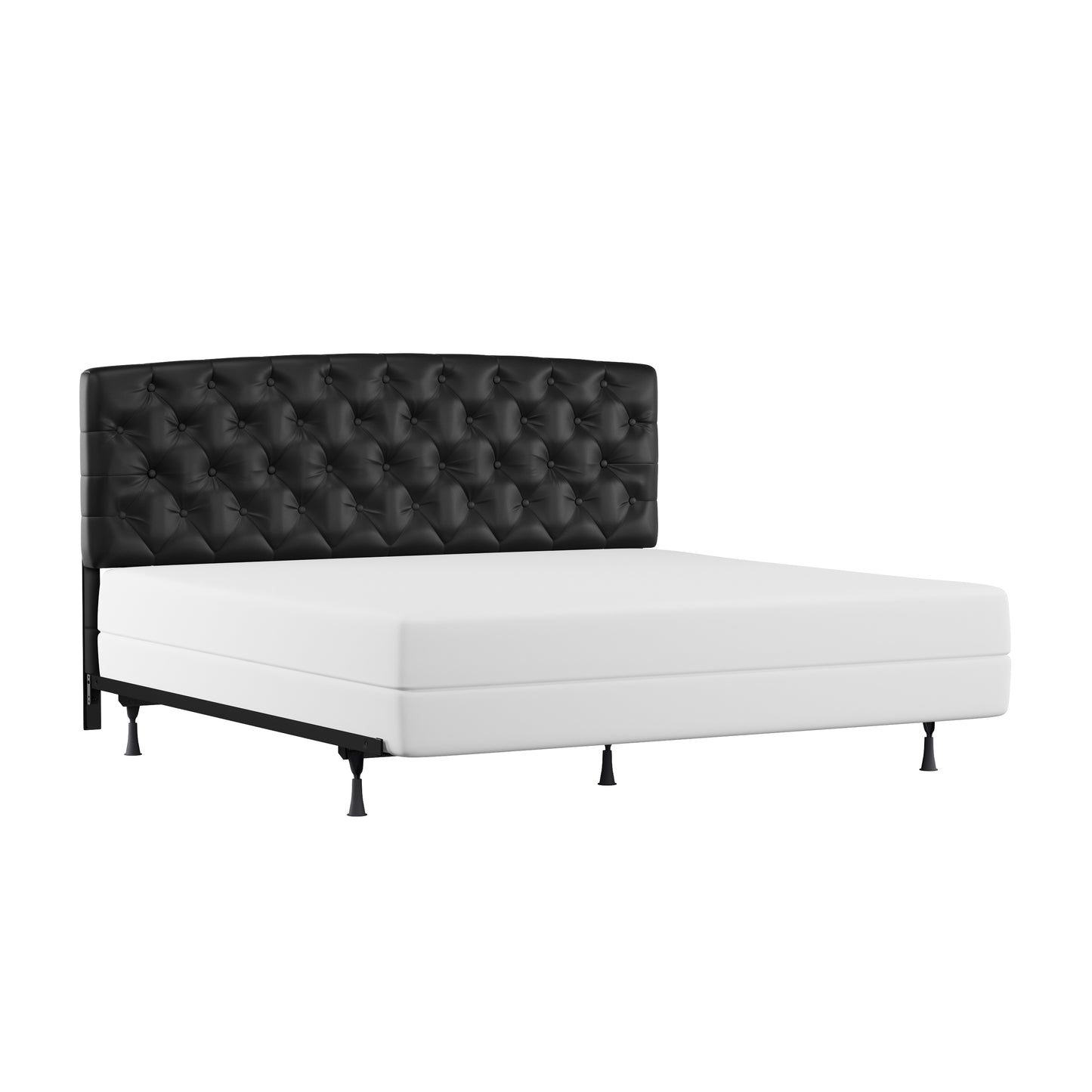 Hillsdale Furniture Hawthorne King/Cal King Upholstered Headboard with Frame, Black Faux Leather