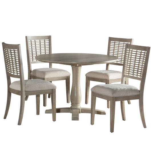 Hillsdale Furniture Ocala Wood 5 Piece Round Dining, Sandy Gray