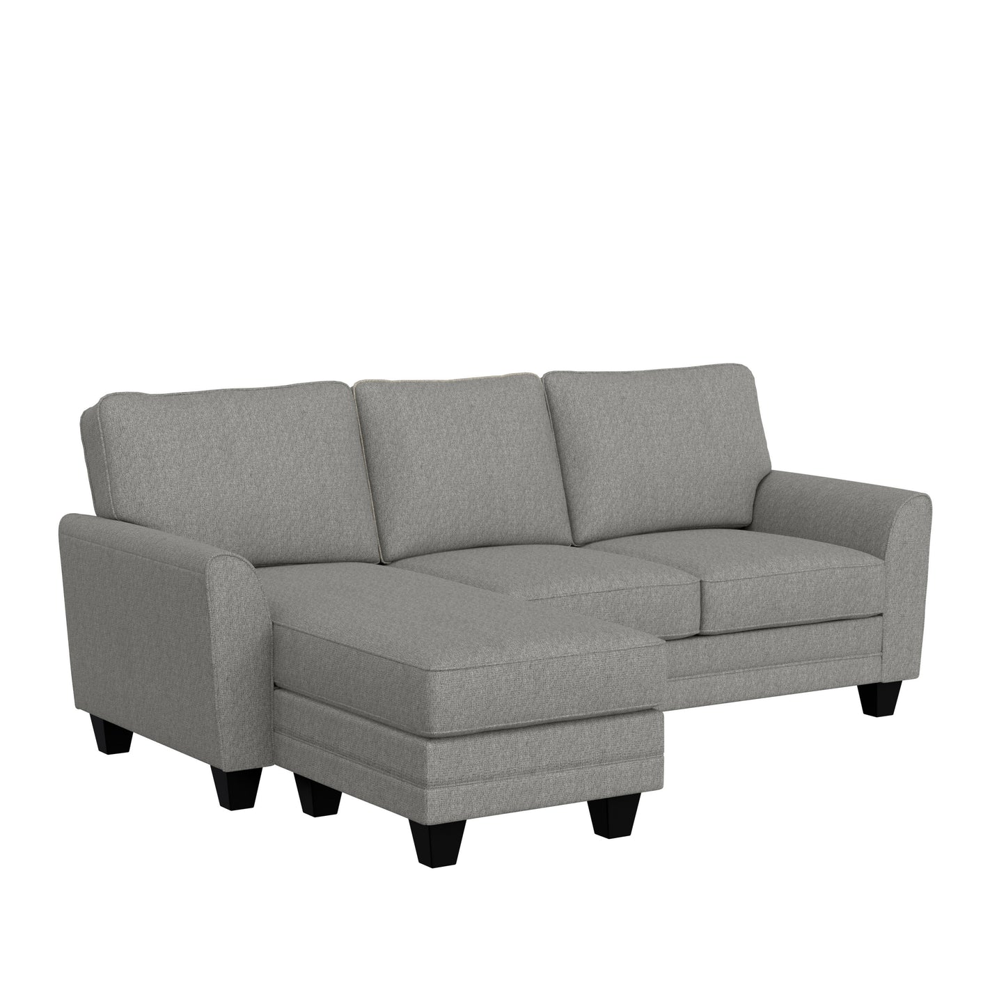 Hillsdale Furniture Daniel Upholstered Reversible Chaise Sectional with Storage Ottoman, Nature Gray