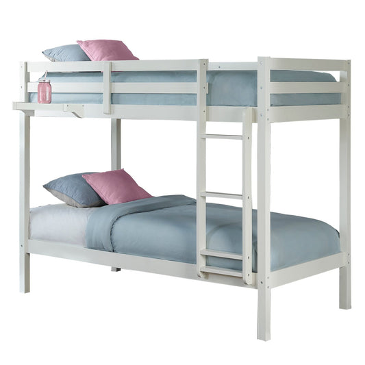 Hillsdale Kids and Teen Caspian Twin Over Twin Bunk Bed with Hanging Nightstand, White